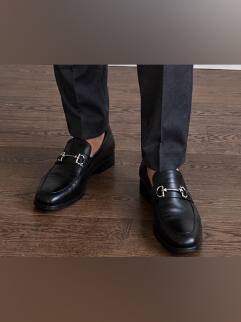 Salvatore Ferragamo Black Leather Gancini Bit Loafers Men’s Size 10 EE Italy